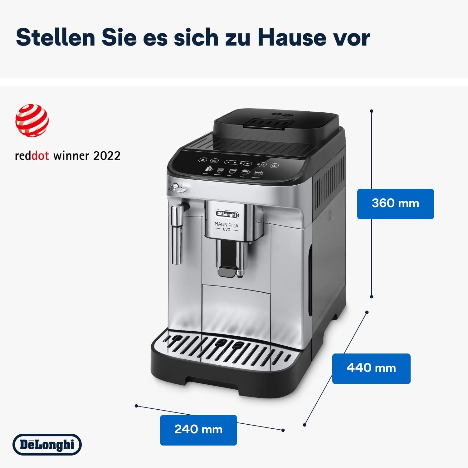 image:imageDeLonghi Magnifica Evo Kaffeevollautomat 5 Getrnke Silber5 Funktionen Silber