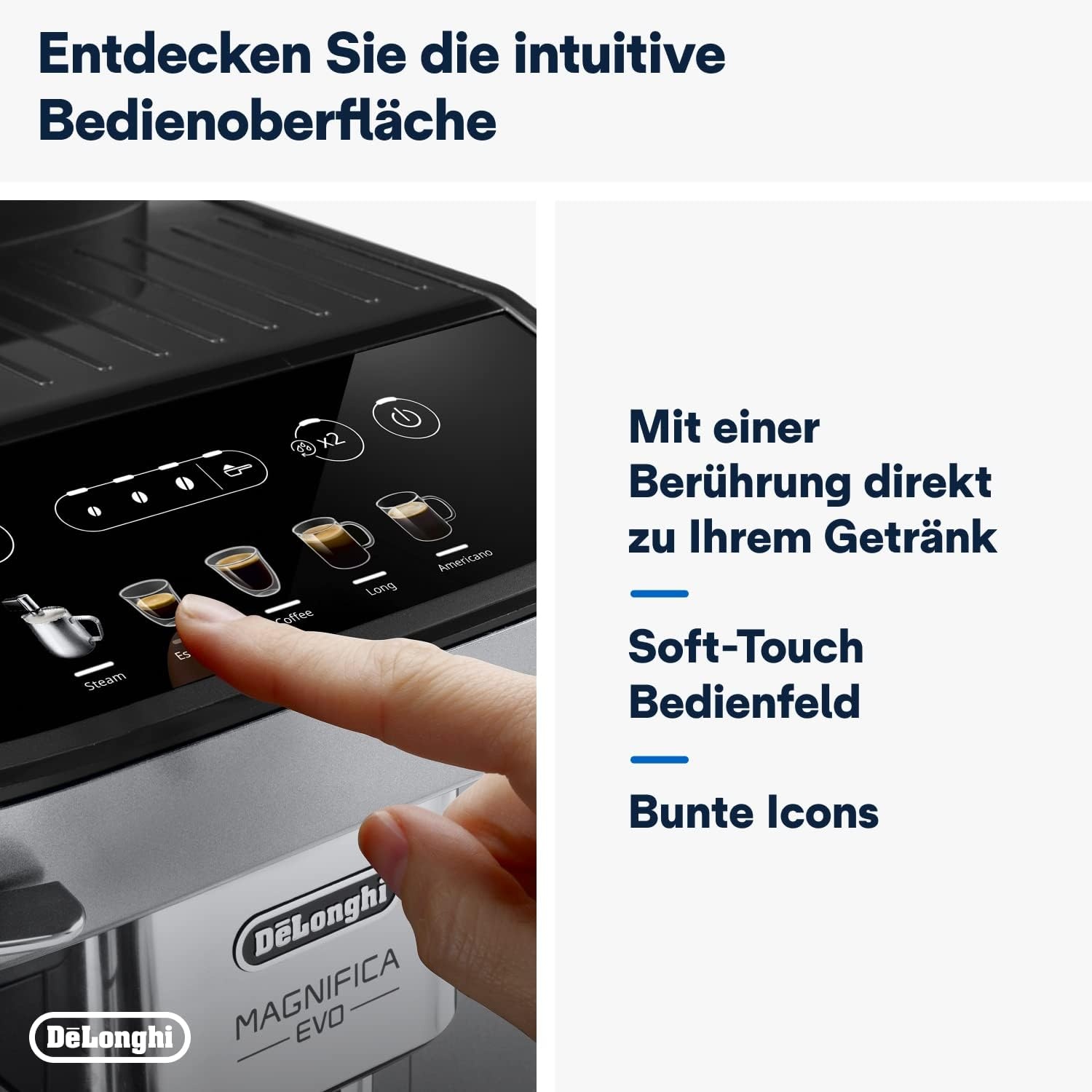 image:imageDeLonghi Magnifica Evo Kaffeevollautomat 5 Getrnke Silber5 Funktionen Silber