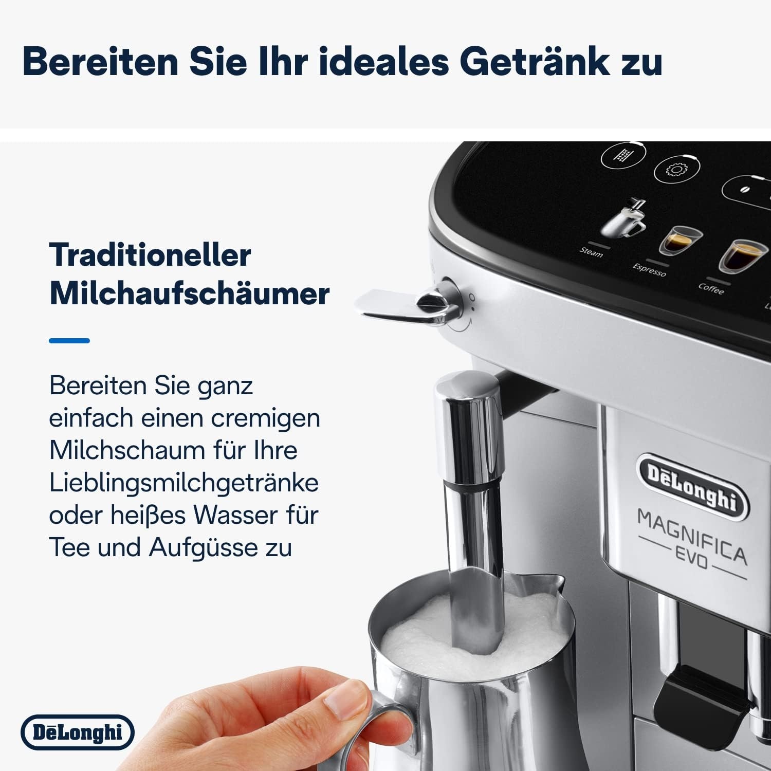 image:imageDeLonghi Magnifica Evo Kaffeevollautomat 5 Getrnke Silber5 Funktionen Silber