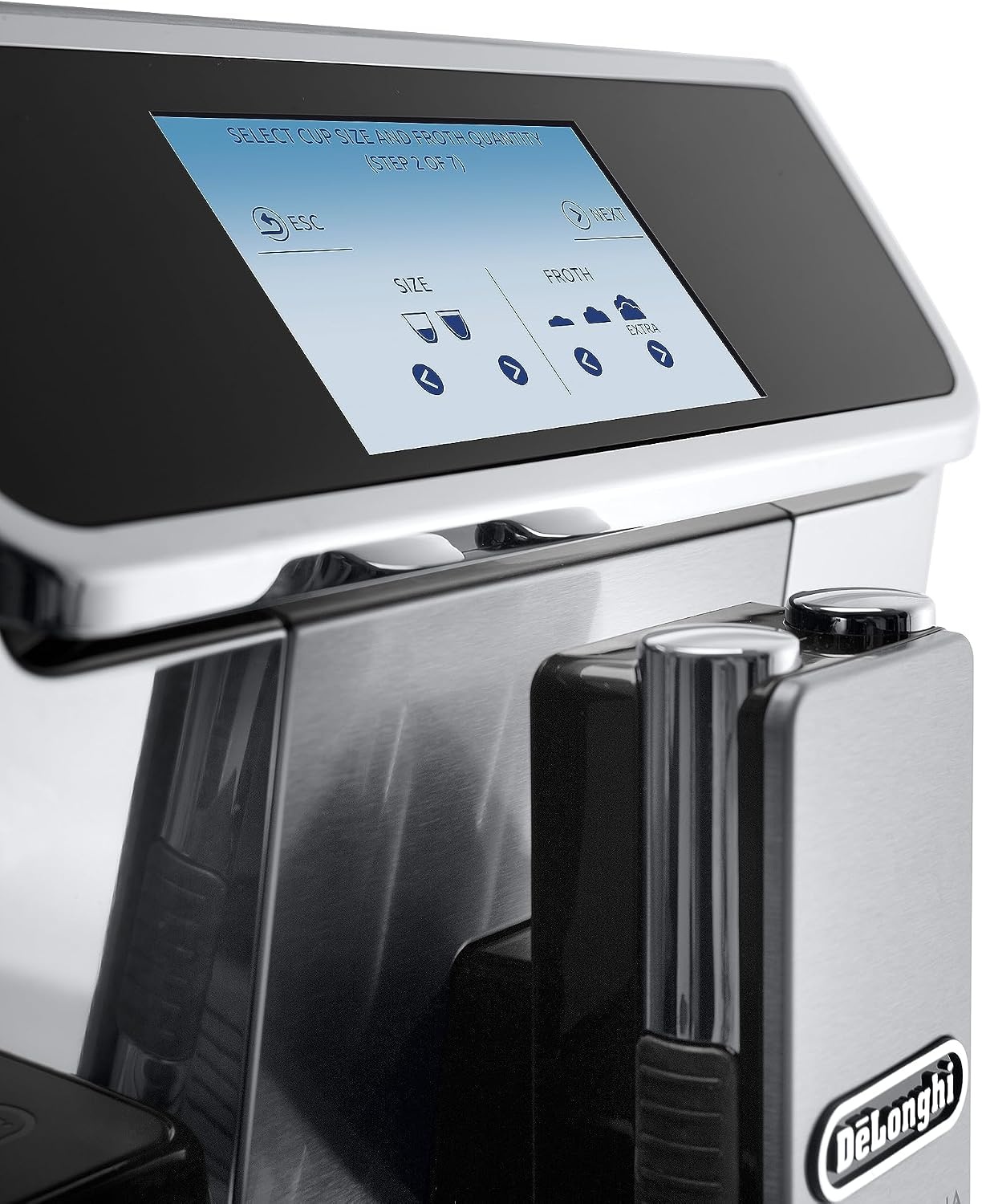 image:imageDeLonghi PrimaDonna Elite Experience ECAM 65685MS Kaffeevollautomat mit LatteCrema Milchsystem Cappuccino 43 Zoll Farbdisplay AppSteuerung Trinkschokoladenfunktion Edelstahlfront silber