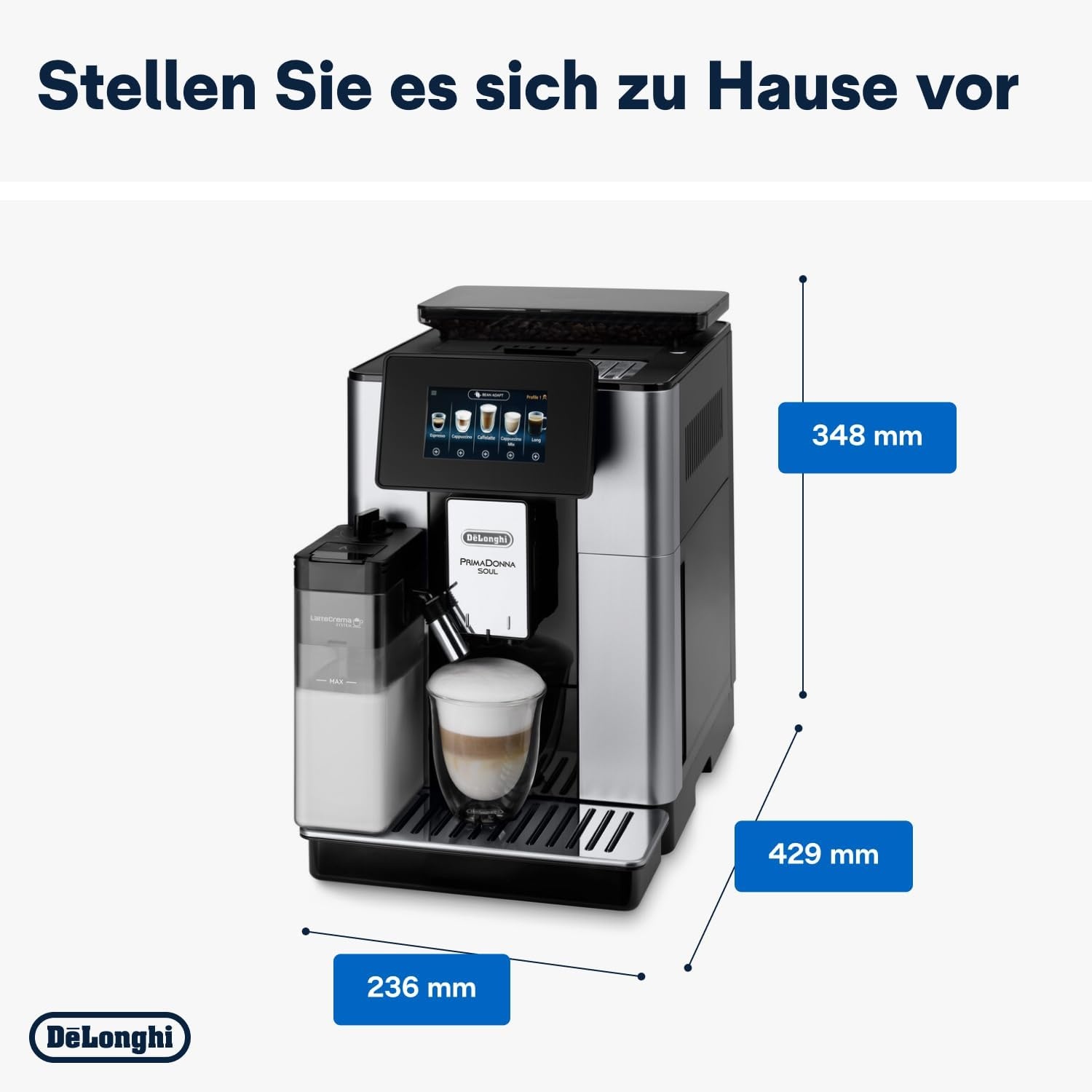 image:imageDeLonghi PrimaDonna Soul Kaffeevollautomat 18 Getrnke SilberSchwarzKaffeevollautomat