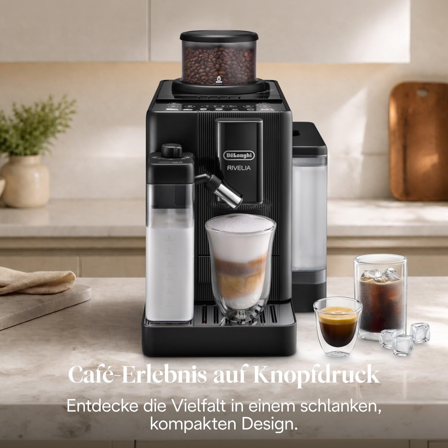 image:imageDeLonghi Rivelia Kaffeevollautomat 16 Getrnke GrauSchwarz