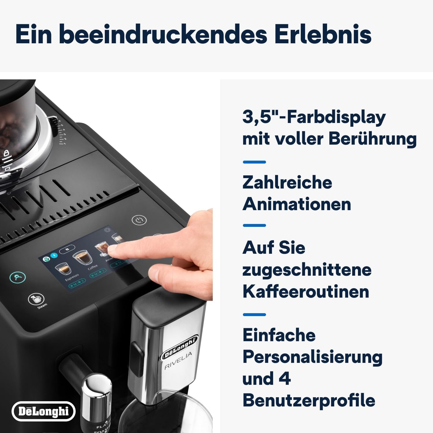 image:imageDeLonghi Rivelia Kaffeevollautomat 16 Getrnke GrauSchwarz