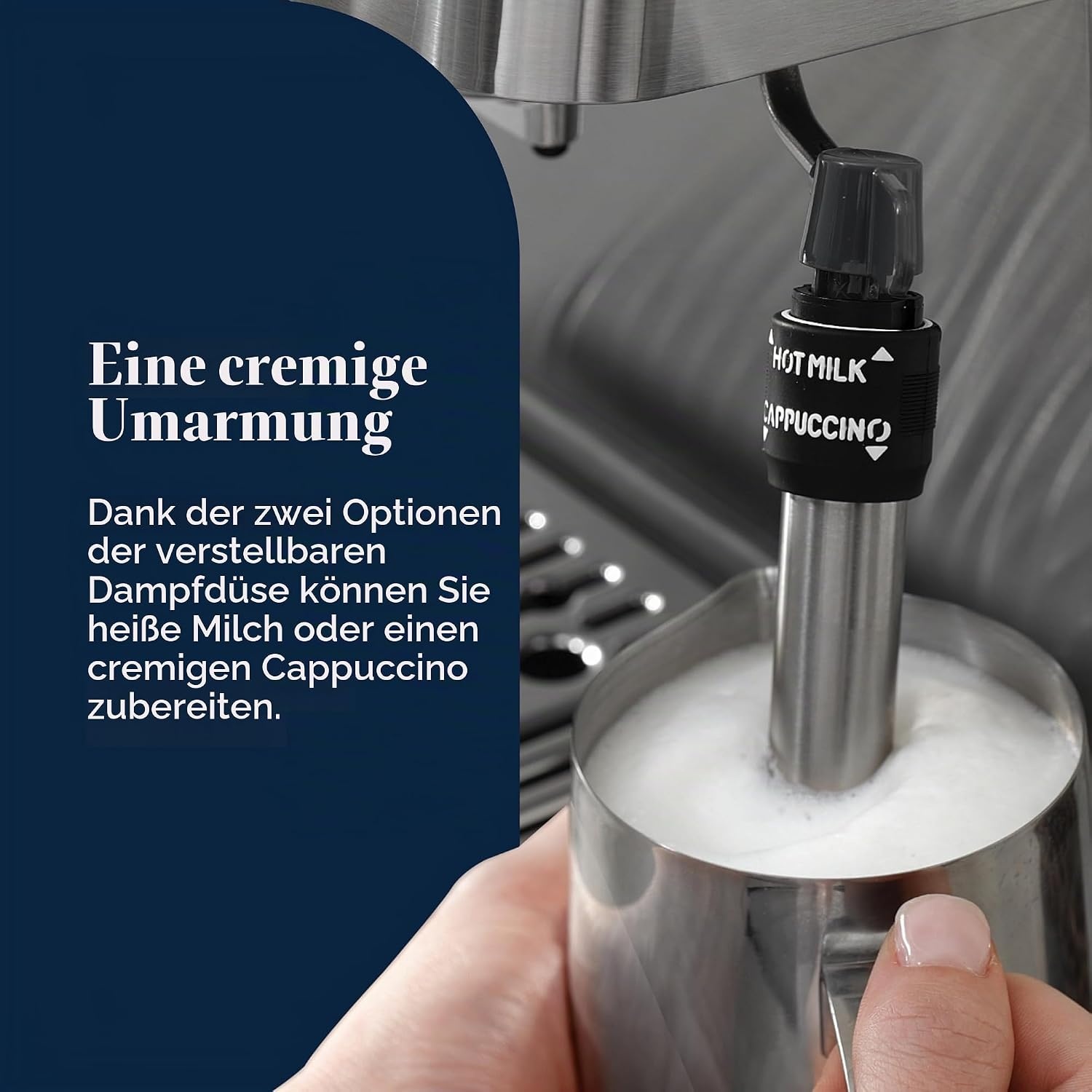 image:imageDeLonghi Siebtrgermaschine Classic EM450M Espressomaschine mit professionellem Milchaufschumer Vollmetallgehuse 15 Bar 17 l Wassertank EdelstahlMetallEdelstahlMetall