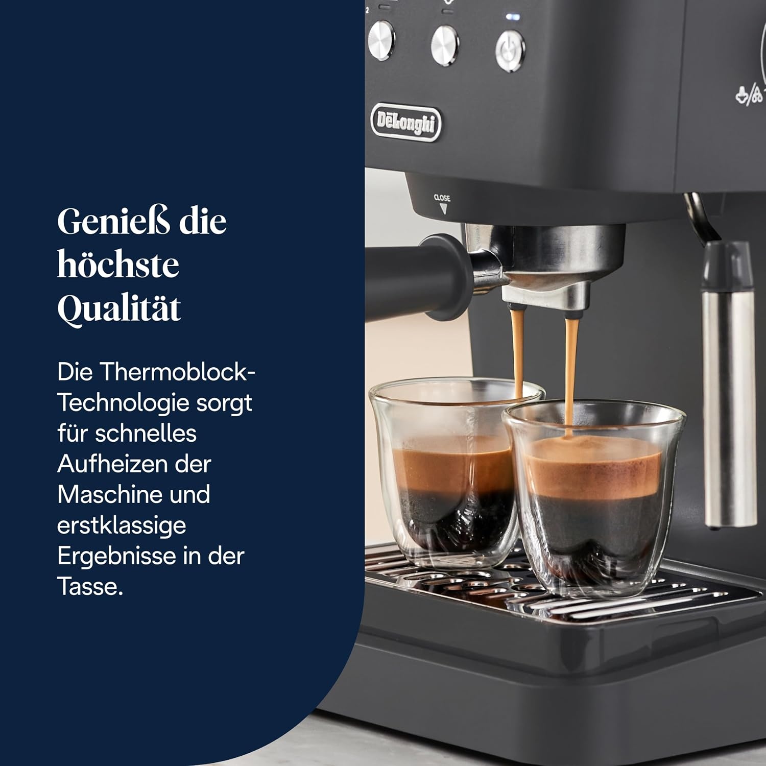 image:imageDeLonghi Siebtrgermaschine Classic EM450M Espressomaschine mit professionellem Milchaufschumer Vollmetallgehuse 15 Bar 17 l Wassertank EdelstahlMetallGrau