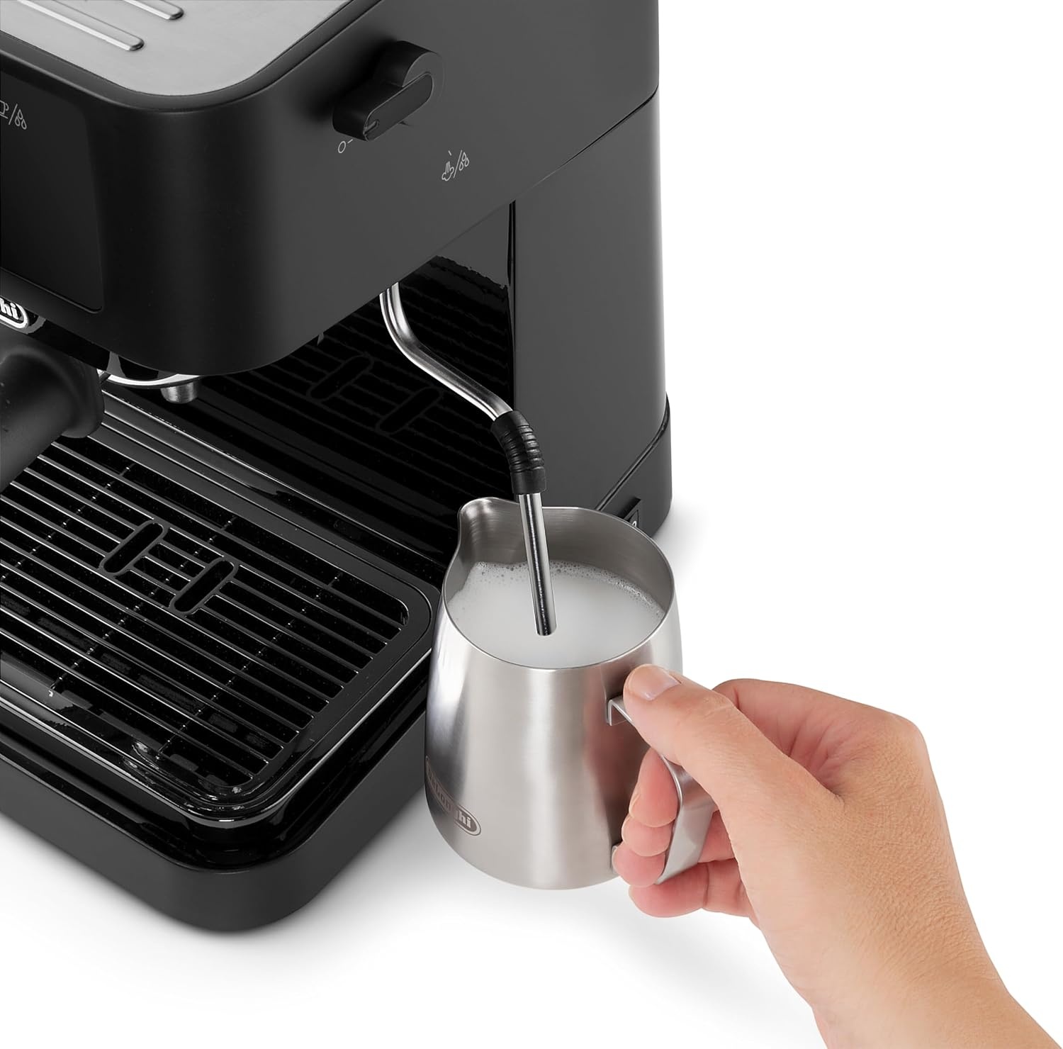 image:imageDeLonghi Stilosa Espressomaschine mit Manuellem Milchaufschumer SchwarzSchwarz