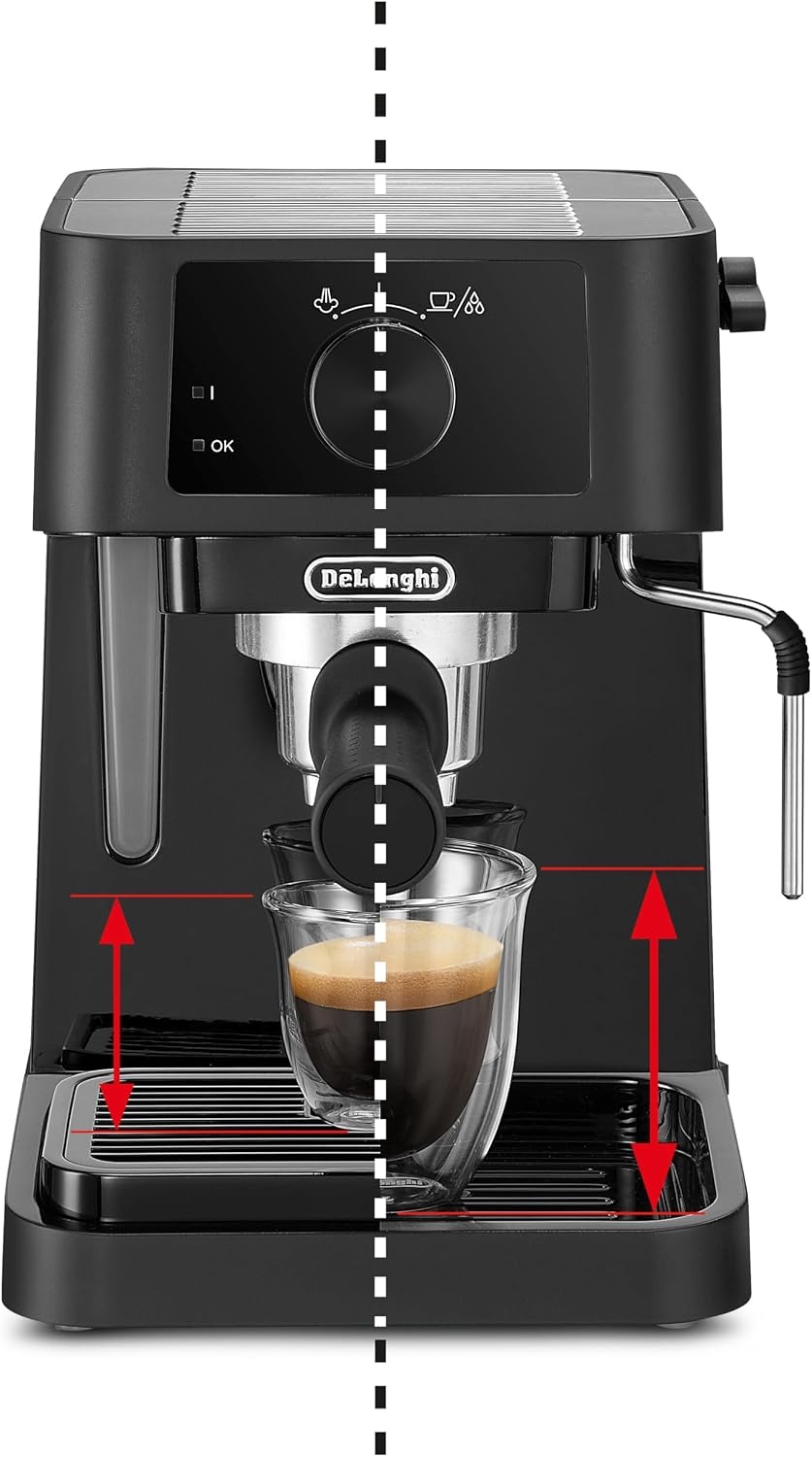 image:imageDeLonghi Stilosa Espressomaschine mit Manuellem Milchaufschumer SchwarzSchwarz