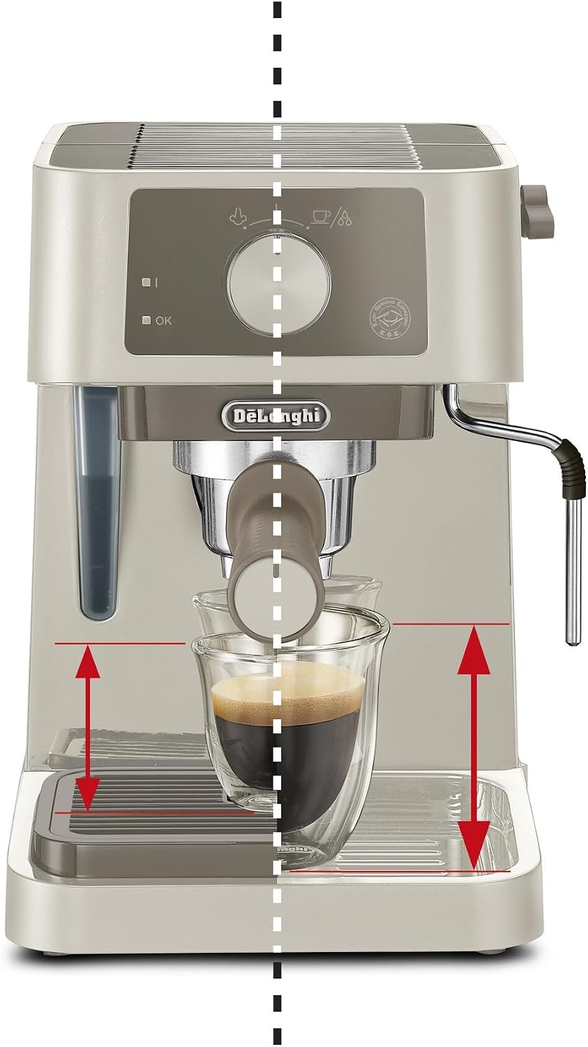 image:imageDeLonghi Stilosa EC235CR Espresso Siebtrgermaschine 15 Bar Pumpendruck 1100 W 1 Liter Wassertank ESE Pads geeignet CremefarbenCreme