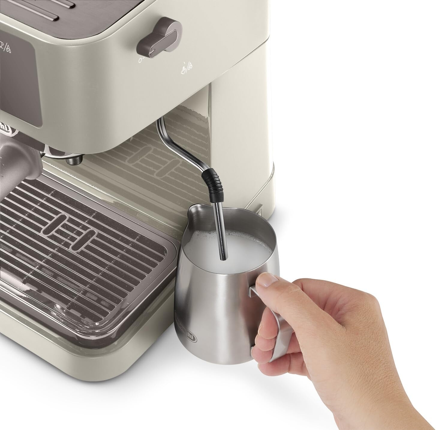 image:imageDeLonghi Stilosa EC235CR Espresso Siebtrgermaschine 15 Bar Pumpendruck 1100 W 1 Liter Wassertank ESE Pads geeignet CremefarbenCreme