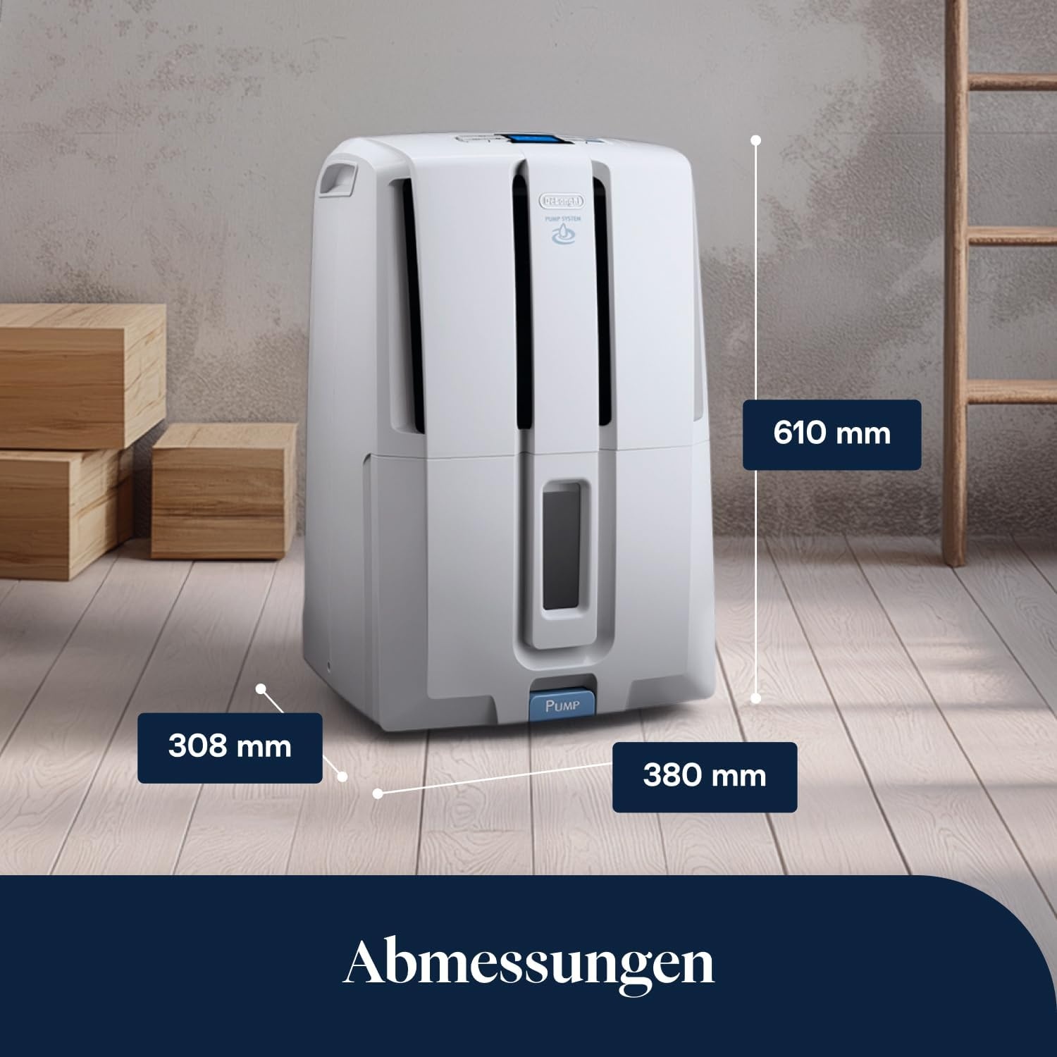 image:imageDeLonghi Tasciugo AriaDry Light Tragbarer Luftentfeuchter ZeolithTechnologie Ionisator 6LTag Feuchtigkeitsentzug Wschetrockner AntiSchimmel SwingFunktion Timer Grau DNS6530L 65 m