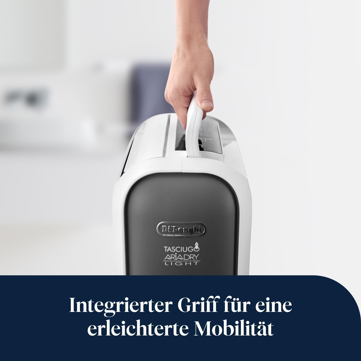 image:imageDeLonghi Tasciugo AriaDry Light Tragbarer Luftentfeuchter ZeolithTechnologie Ionisator 6LTag Feuchtigkeitsentzug Wschetrockner AntiSchimmel SwingFunktion Timer Grau DNS656L 13 m