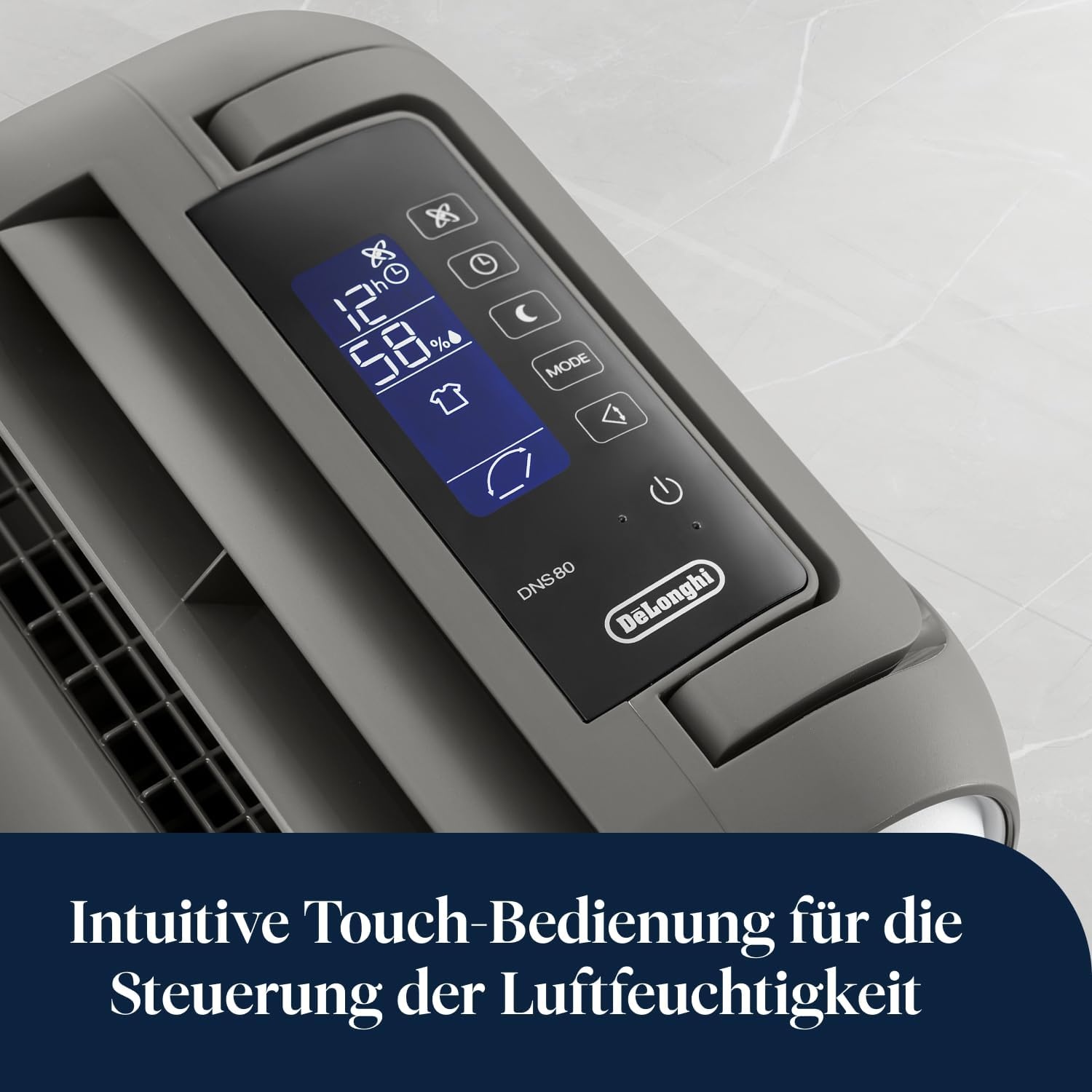 image:imageDeLonghi Tasciugo AriaDry Light Tragbarer Luftentfeuchter ZeolithTechnologie Ionisator 6LTag Feuchtigkeitsentzug Wschetrockner AntiSchimmel SwingFunktion Timer Grau DNS6575L 16 m