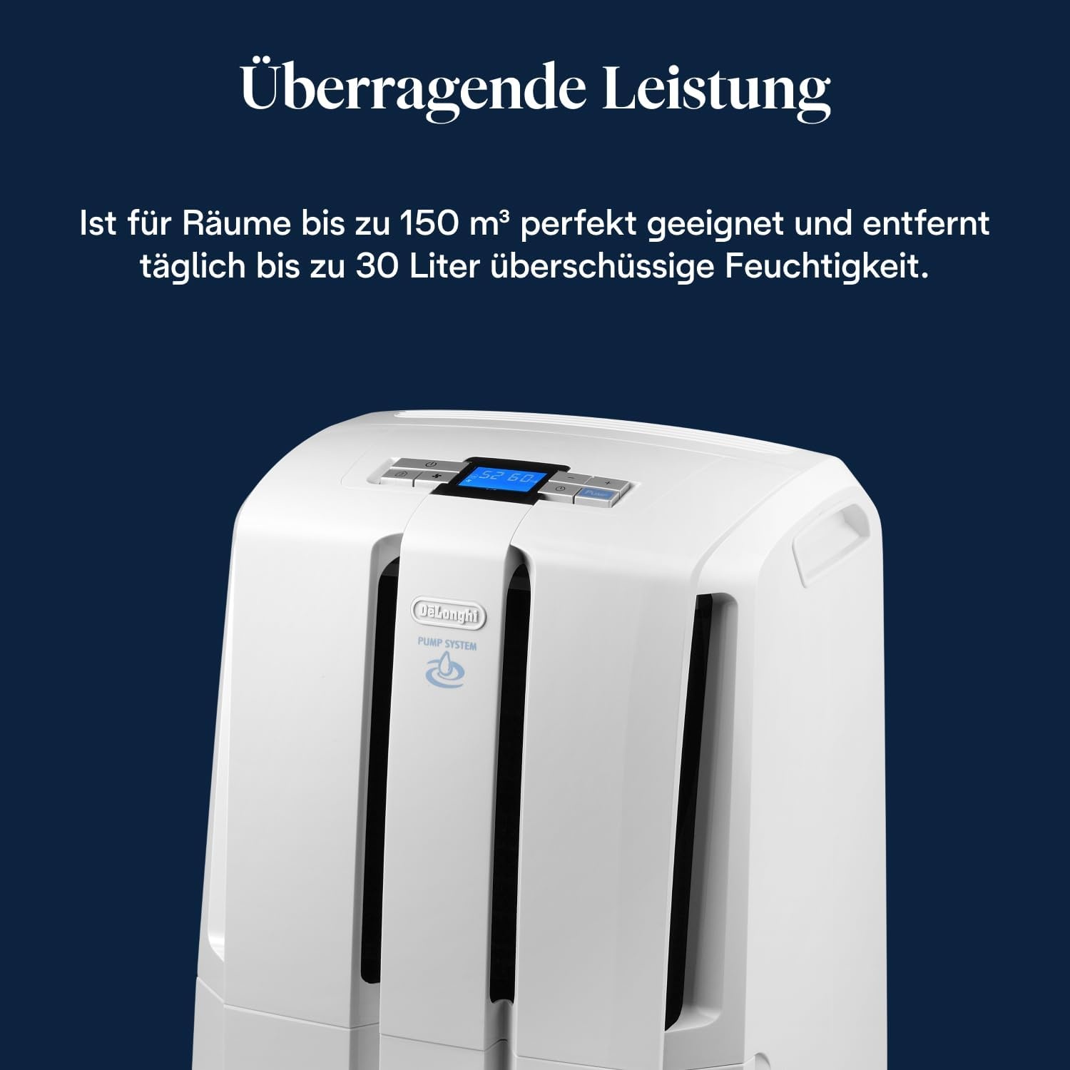 image:imageDeLonghi Tasciugo AriaDry Light Tragbarer Luftentfeuchter ZeolithTechnologie Ionisator 6LTag Feuchtigkeitsentzug Wschetrockner AntiSchimmel SwingFunktion Timer Grau DNS6530L 65 m