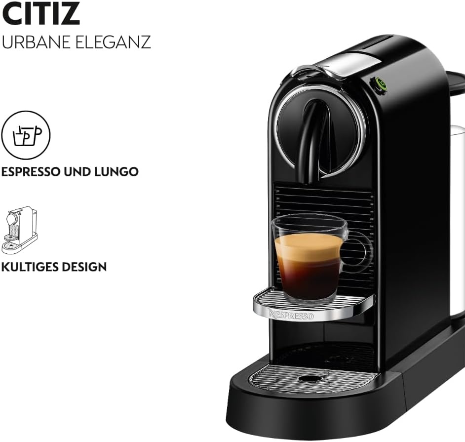 image:imageNESPRESSO DELONGHI CitiZ Schwarz Original Kapselmaschine EN167BSchwarz