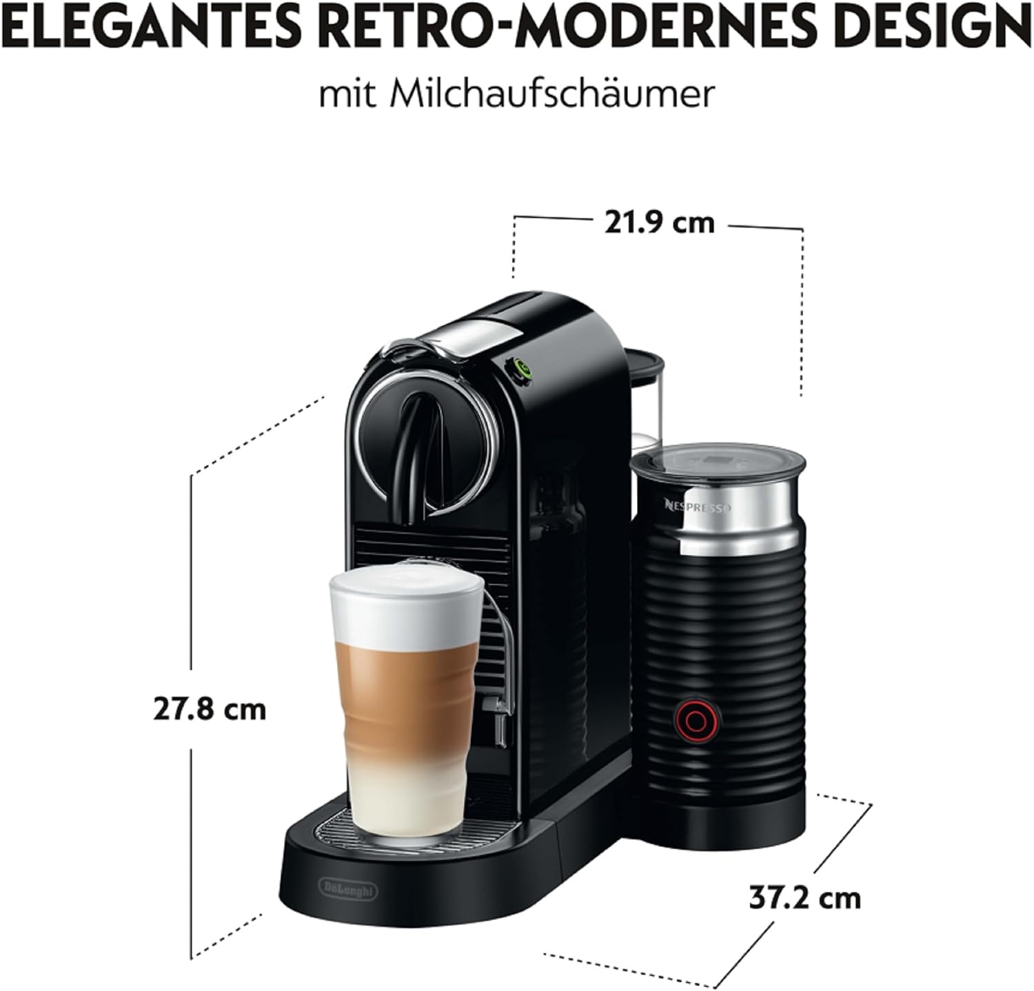image:imageNESPRESSO DELONGHI CitiZ Schwarz Original Kapselmaschine EN167BSchwarz