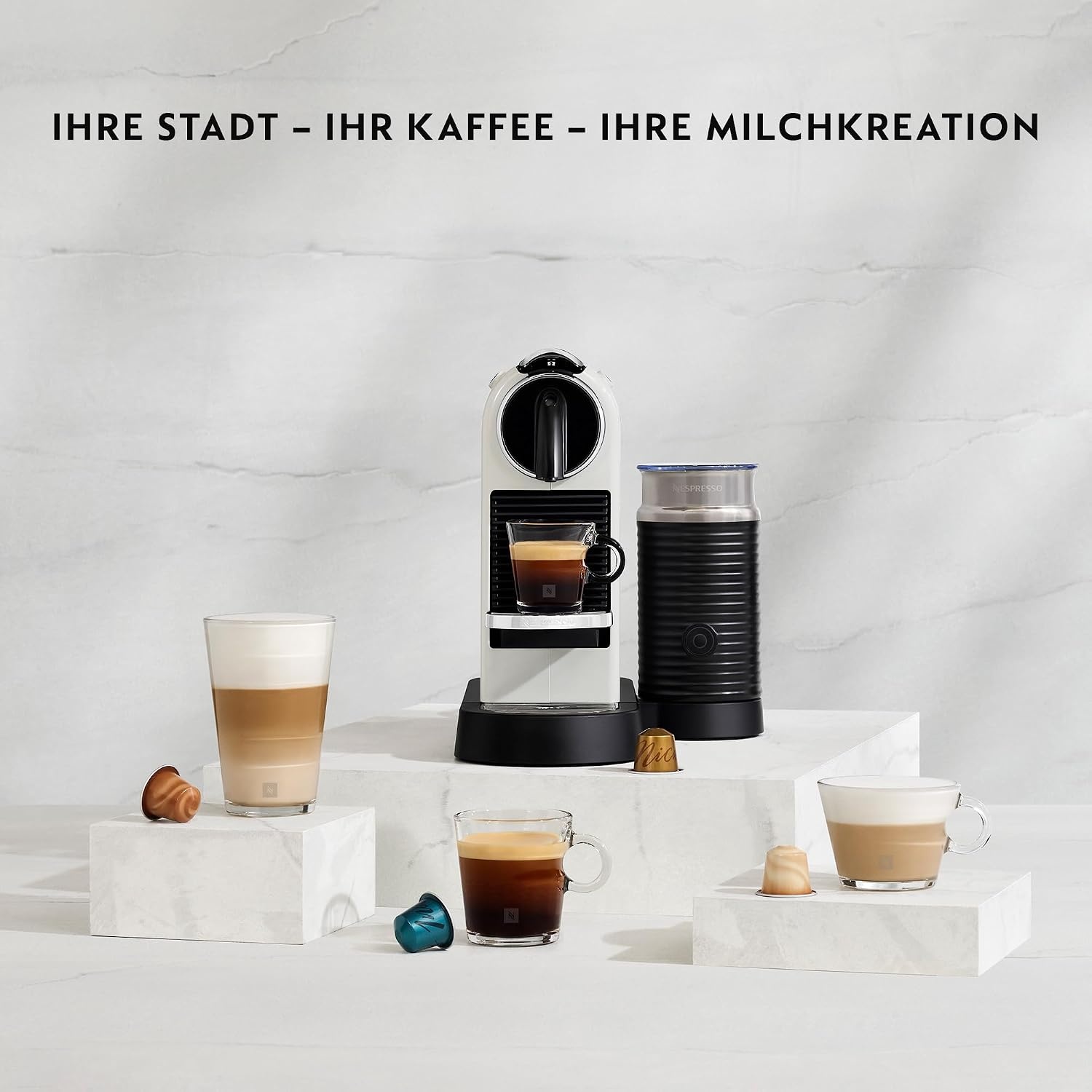 image:imageNESPRESSO DELONGHI CitiZ Schwarz Original Kapselmaschine EN167BWei