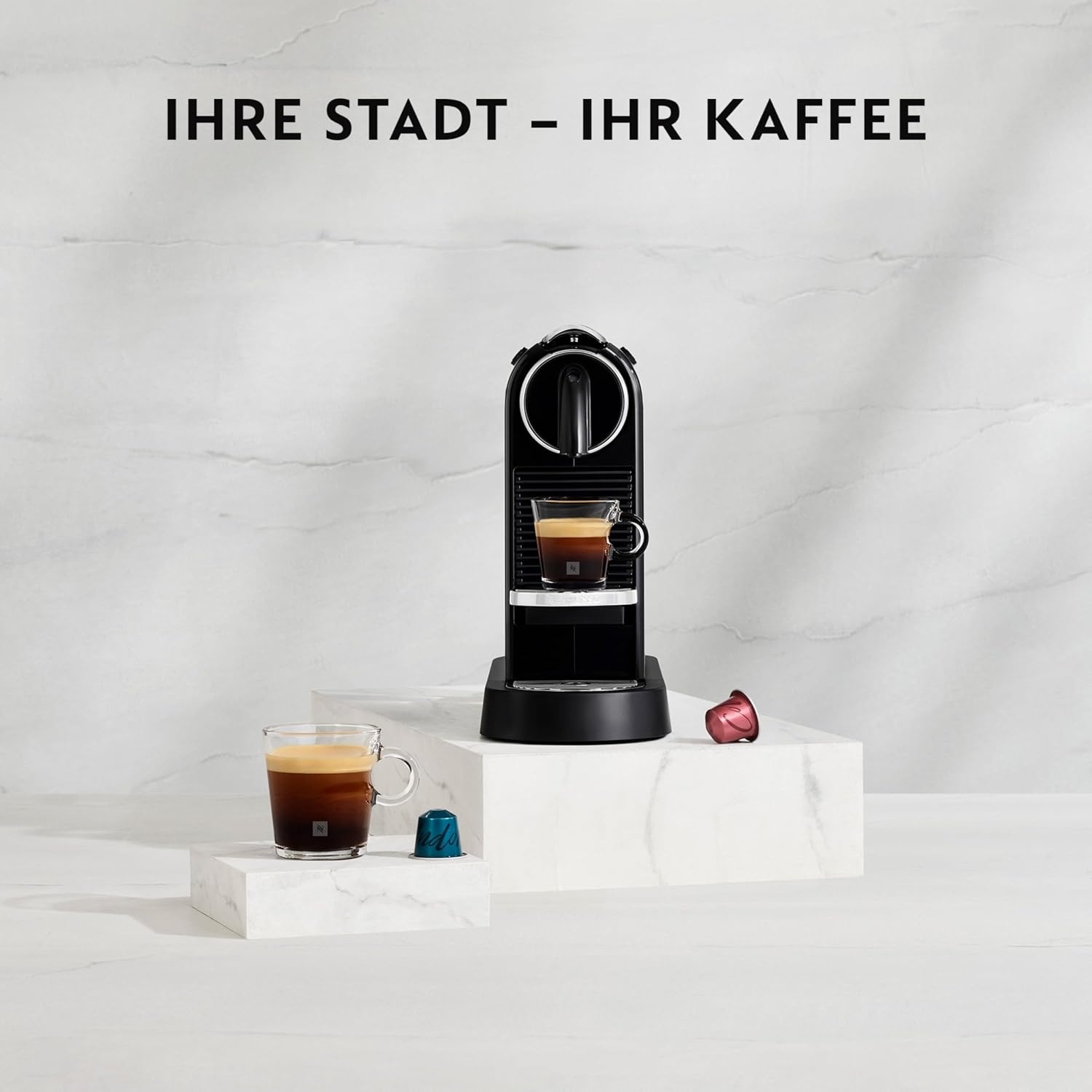 image:imageNESPRESSO DELONGHI CitiZ Schwarz Original Kapselmaschine EN167BWei