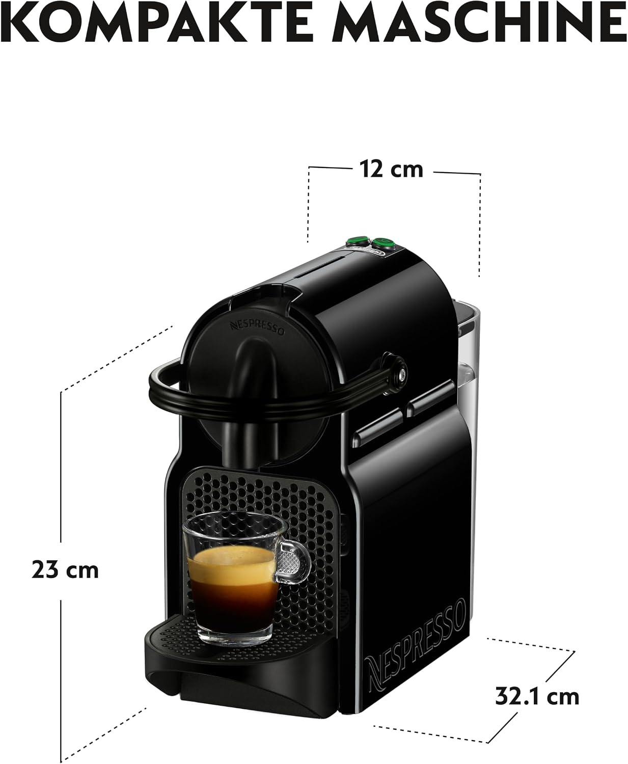 image:imageNESPRESSO DELONGHI Inissia Schwarz Original Kapselmaschine EN80BDunkle Schwarz