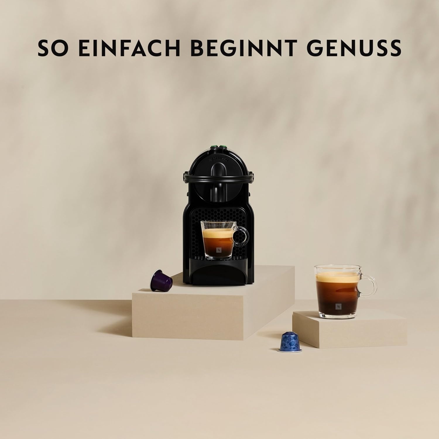 image:imageNESPRESSO DELONGHI Inissia Schwarz Original Kapselmaschine EN80BDunkle Schwarz