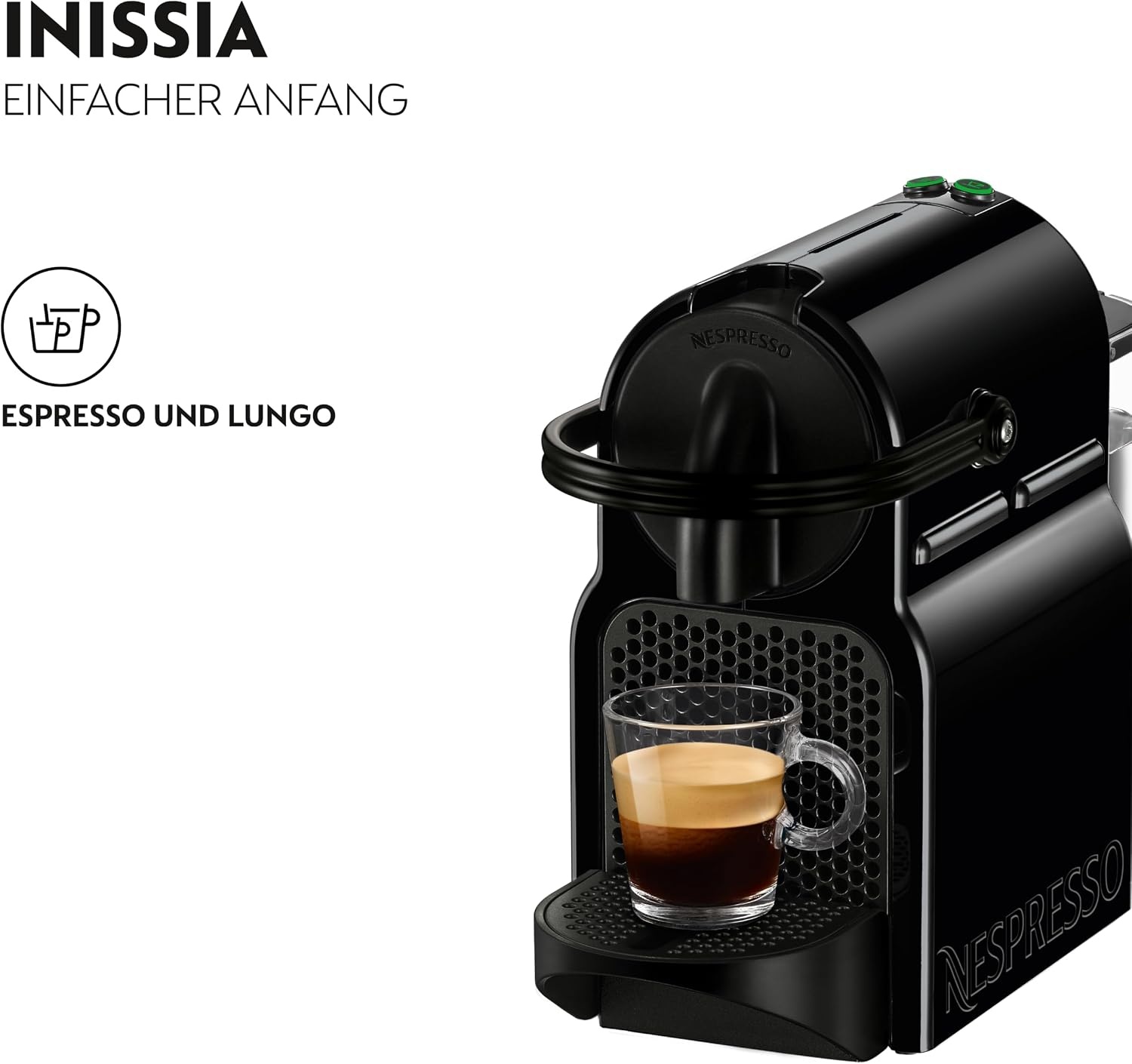 image:imageNESPRESSO DELONGHI Inissia Schwarz Original Kapselmaschine EN80BDunkle Schwarz