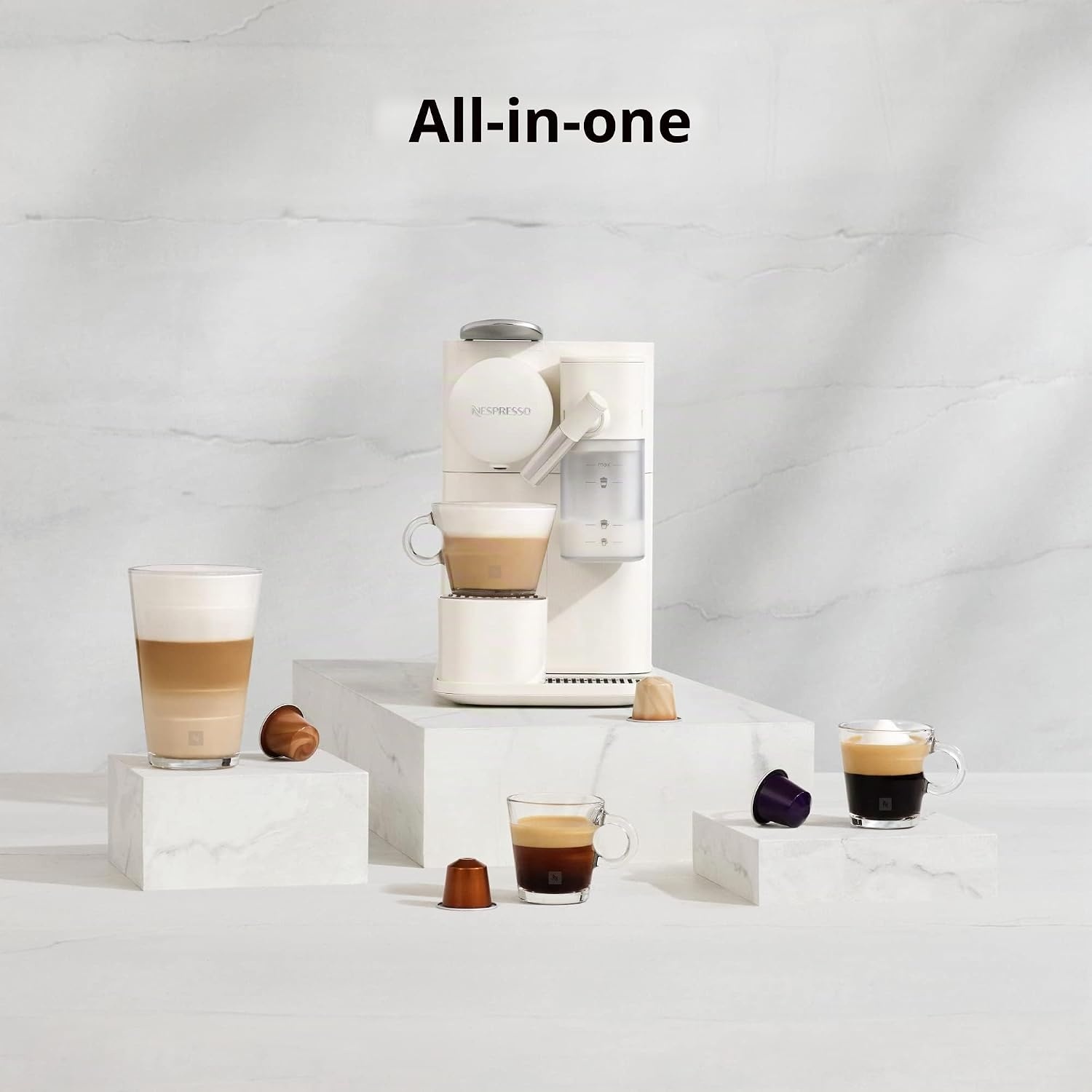 image:imageNESPRESSO DELONGHI Lattissima One Schwarz Original Kapselmaschine EN510BSalbeigrn