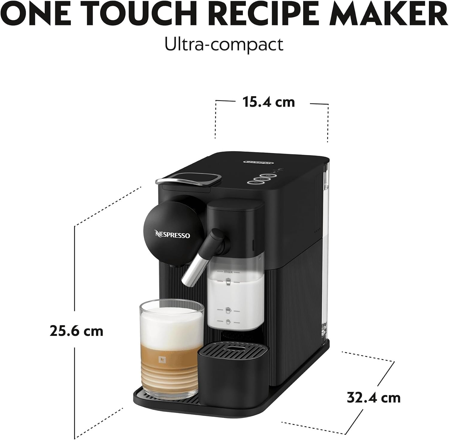 image:imageNESPRESSO DELONGHI Lattissima One Schwarz Original Kapselmaschine EN510BSchwarz