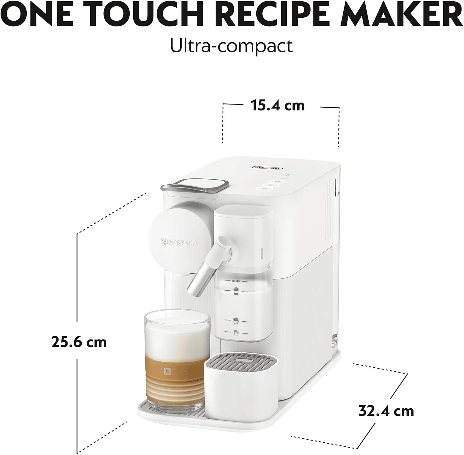 image:imageNESPRESSO DELONGHI Lattissima One Schwarz Original Kapselmaschine EN510BWei