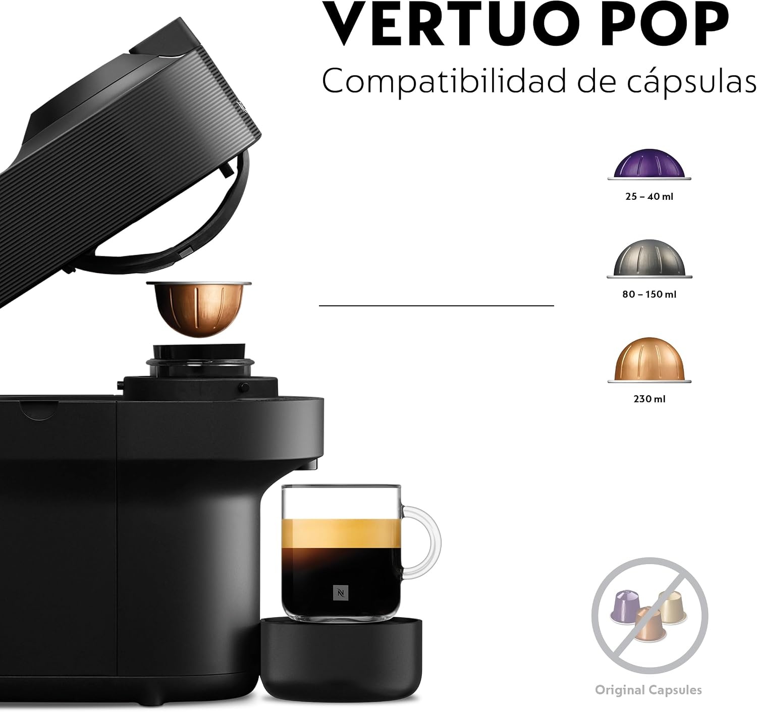 image:imageNESPRESSO DELONGHI Vertuo Pop Gelb Kapselmaschine ENV90YSchwarzes Lakritz