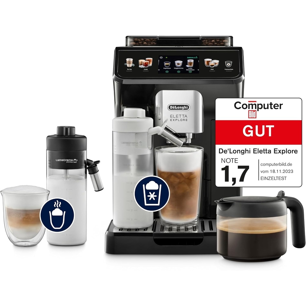 image:imageDeLonghi Eletta Explore Kaffeevollautomat mit 50 Getrnken Cold BrewGrau 40 Getrnke
