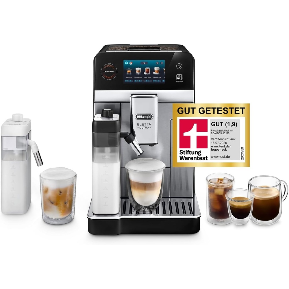 image:imageDeLonghi Eletta Explore Kaffeevollautomat mit 50 Getrnken Cold BrewSilber 50 Getrnke