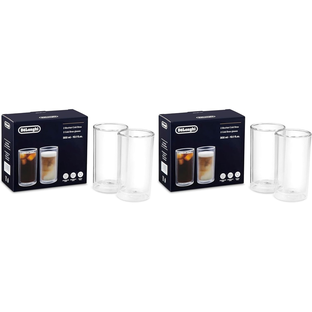 image:imageDeLonghi Long Coffee Glser Set DLSC320 2 Kaffeebecher aus Glas perfekt geeignet fr Caffe Lungo oder Americano Splmaschinenfest Fassungsvermgen 250 ml156 cm x 171 cm Packung mit 2