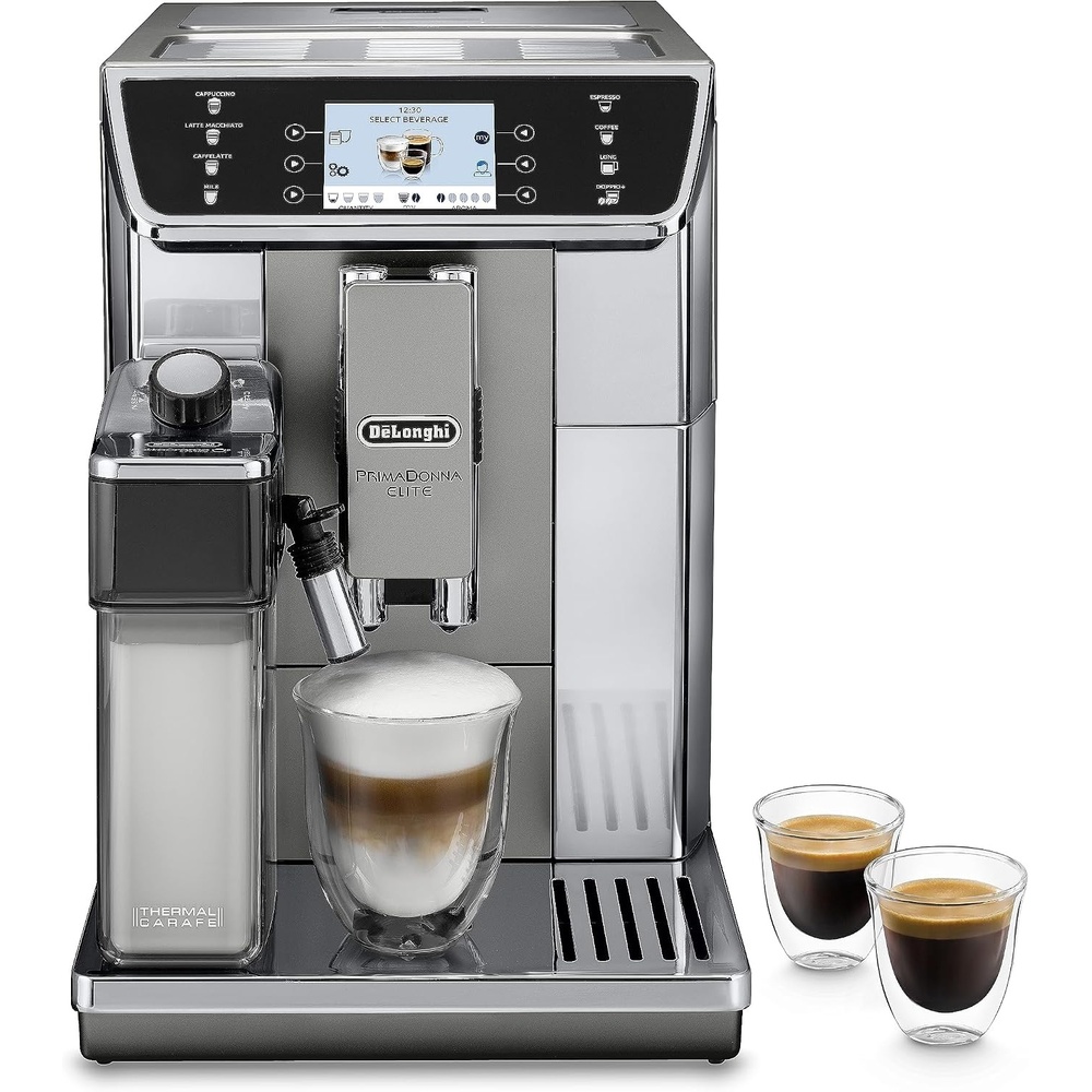 image:imageDeLonghi PrimaDonna Elite ECAM 65655MS Kaffeevollautomat mit LatteCrema Milchsystem Cappuccino amp Espresso 35 Zoll TFT Touchscreen Farbdisplay amp AppSteuerung Edelstahlfront silberKaffeevollautomat
