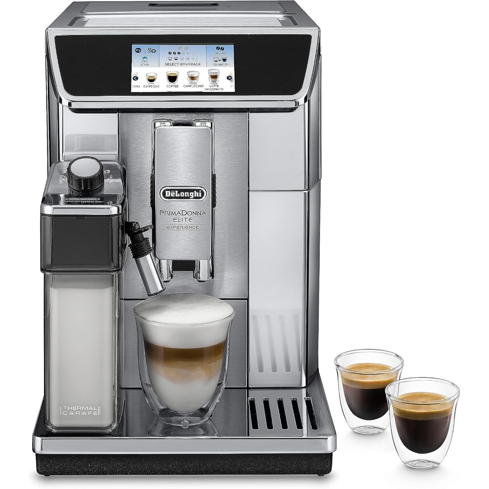 image:imageDeLonghi PrimaDonna Elite Experience ECAM 65685MS Kaffeevollautomat mit LatteCrema Milchsystem Cappuccino 43 Zoll Farbdisplay AppSteuerung Trinkschokoladenfunktion Edelstahlfront silber
