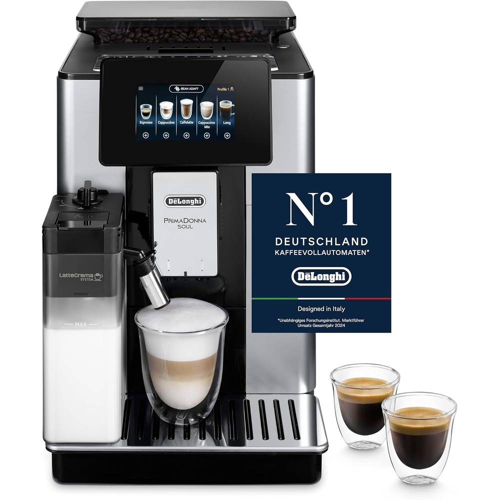 image:imageDeLonghi PrimaDonna Soul Kaffeevollautomat 18 Getrnke SilberSchwarzKaffeevollautomat