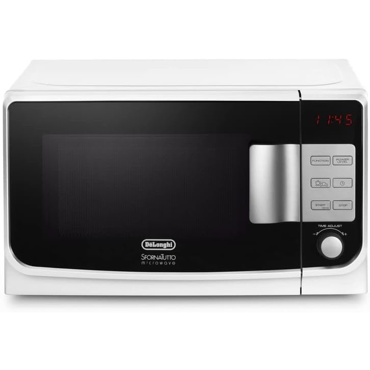 image:imageDeLonghi Sfornatutto Mikrowelle MW20 mit 3 Kochfunktionen 24h Timer 60min Timer mit automatischer Abschaltung Fassungsvermgen 20 L 1000 W WeiSchwarz