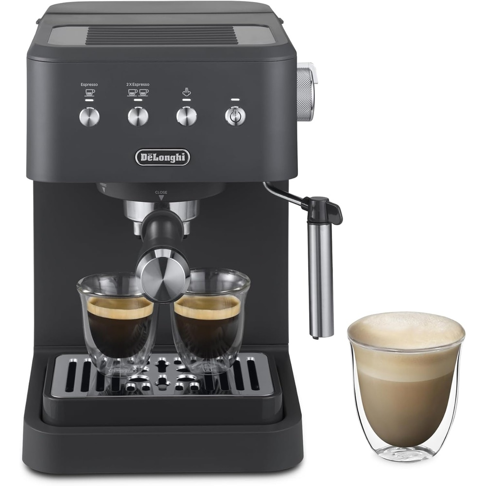 image:imageDeLonghi Siebtrgermaschine Classic EM450M Espressomaschine mit professionellem Milchaufschumer Vollmetallgehuse 15 Bar 17 l Wassertank EdelstahlMetallGrau