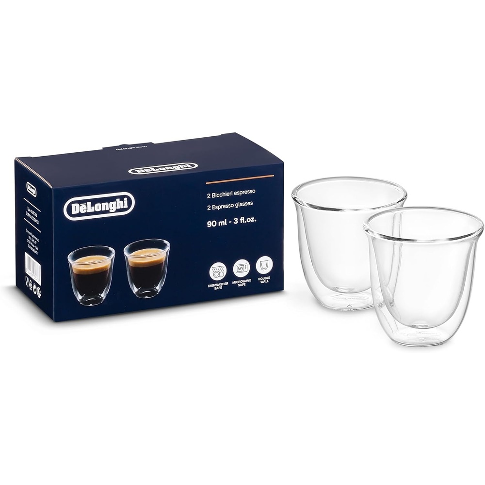 image:imageThermisches Glas DeLonghi DLSC311 Doppelwandiges CappuccinoSet 2 Stck 1 Packung transparent Durchsichtig2 x Espresso