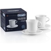 image:imageDeLonghi Cappuccinottassen Set DLSC309  2 handgemachte Keramik Tassen mit Untertassen mikrowellen amp splmaschinengeeignet 270 ml WeiCappuccinoTassen  2er Set