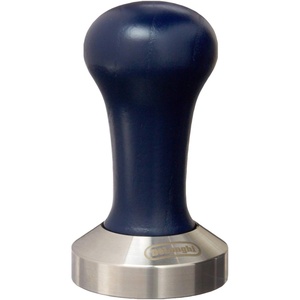 De’Longhi DLSC058, Kaffee-Tamper aus robustem Edelstahl mit stilvollem Holzgriff, in elegantem Blau/Silber(Single)