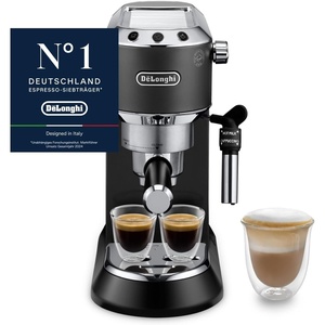 De’Longhi Dedica Style – Espressomaschine mit Manuellem Milchaufschäumer(Schwarz)