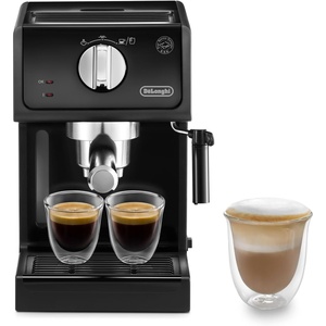 De’Longhi ECP 31.21 – Espresso Siebträgermaschine, Espressomaschine mit AluminiumFinish, inkl. manueller Milchschaumdüse, mit Heißwasserfunktion, für ESE Pads geeignet, 1,1 l Wassertank, schwarz(Espressomaschine)