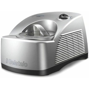 De’Longhi ICK 5000 Eiscremeautomat, Kompressor, weiß, 24.5 cm l x 42.6 cm b x 32.6 cm(Silber)
