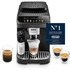 De’Longhi Magnifica Evo – Kaffeevollautomat 4 Getränke Dunkelgrau(Automatisches Milchschaum Schwarz)