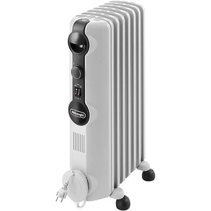De’Longhi Radia S – Ölheizer für Räume bis 60m³, Elektroheizung mit Sicherheitsthermostat, 9 Rippen, Individuelle Heizung mit Frostschutz, Tragbar, 2000W, Weiß (TRRS0920)(7 Elemente)