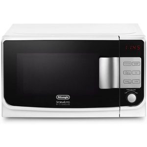 De’Longhi Sfornatutto Mikrowelle MW20 mit 3 Kochfunktionen, 24h Timer, 60min Timer mit automatischer Abschaltung, Fassungsvermögen 20 L, 1000 W, Weiß/Schwarz