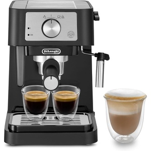 De’Longhi Stilosa – Espressomaschine mit Manuellem Milchaufschäumer Schwarz(Schwarz/Grau)